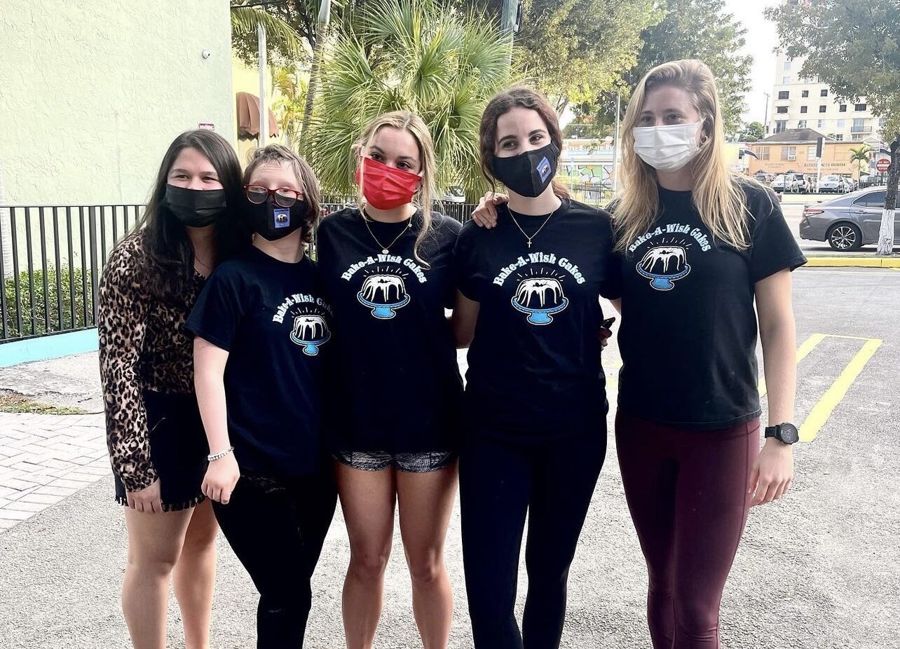 Bake-A-Wish volunteer team wearing organization t-shirts